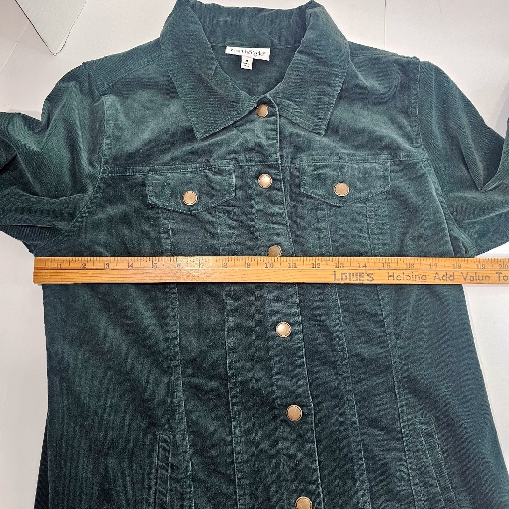 NorthStyle Women's Deep Green Denim Jacket - Picture 7 of 11